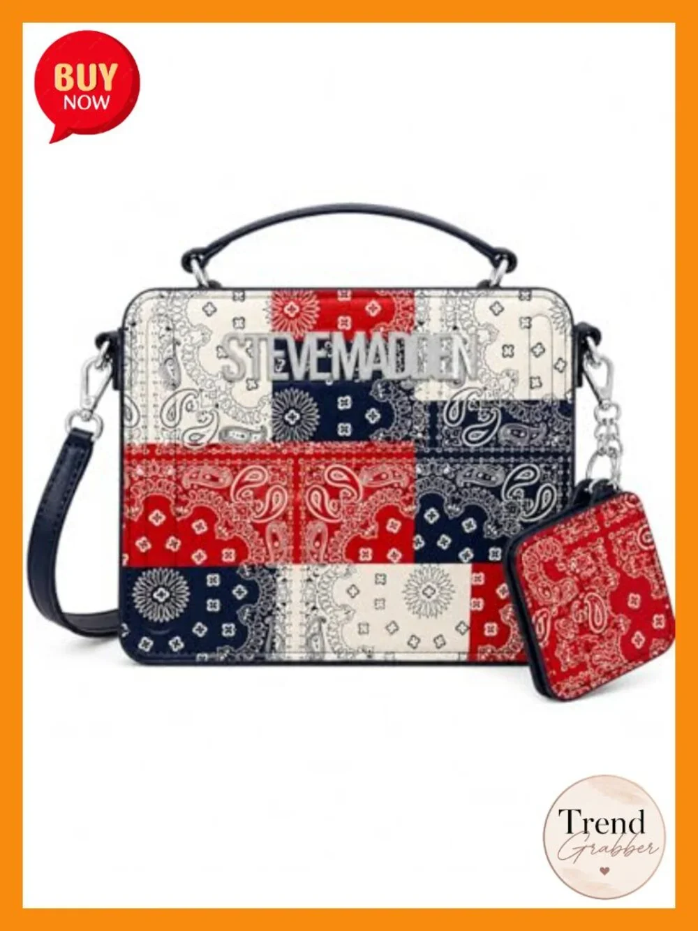 Faux Leather Satchel with Crossbody Strap and ID Holder
